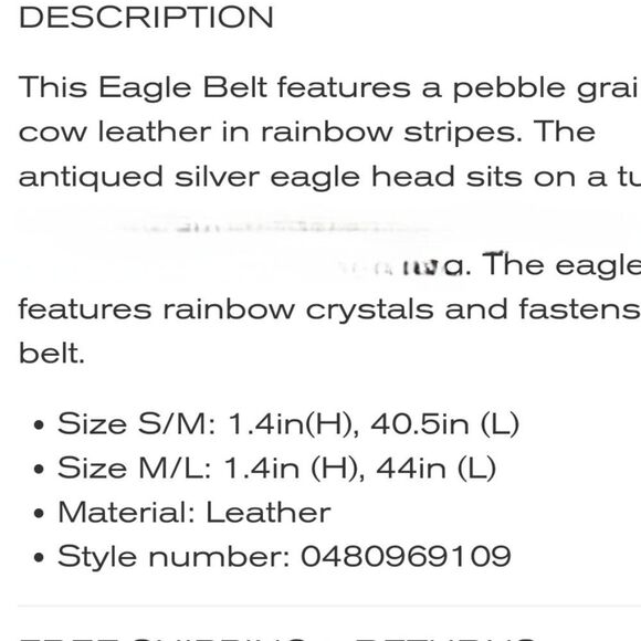 Kurt Geiger London Rainbow Leather Belt - Picture 6 of 6